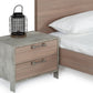 Nova Domus Boston Modern Brown Oak and Brushed Stainless Steel Nightstand