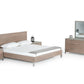 Nova Domus Boston Modern Brown Oak and Brushed Stainless Steel Bed