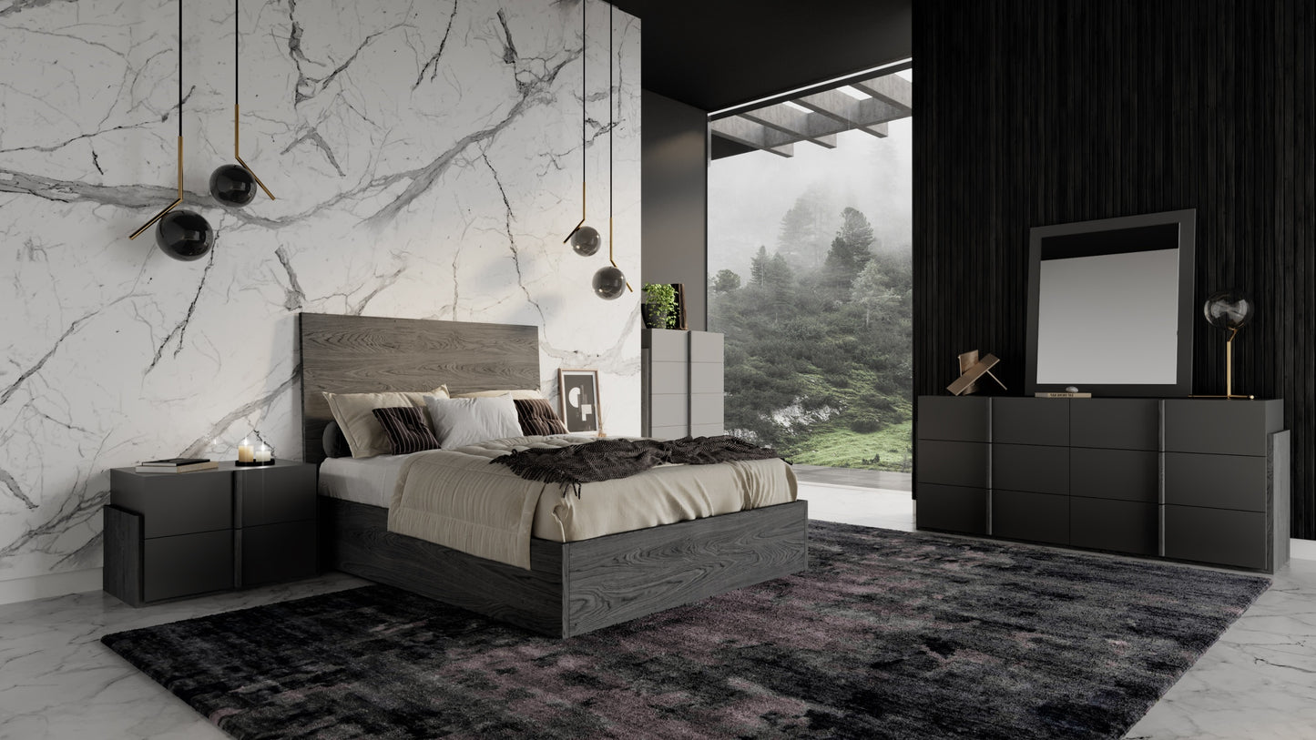 Nova Domus Lucia Italian Modern Matte Grey/Elm Grey Bedroom Set