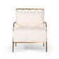 Divani Casa Ignacio Glam White Velvet and Gold Accent Chair