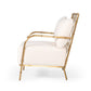 Divani Casa Ignacio Glam White Velvet and Gold Accent Chair