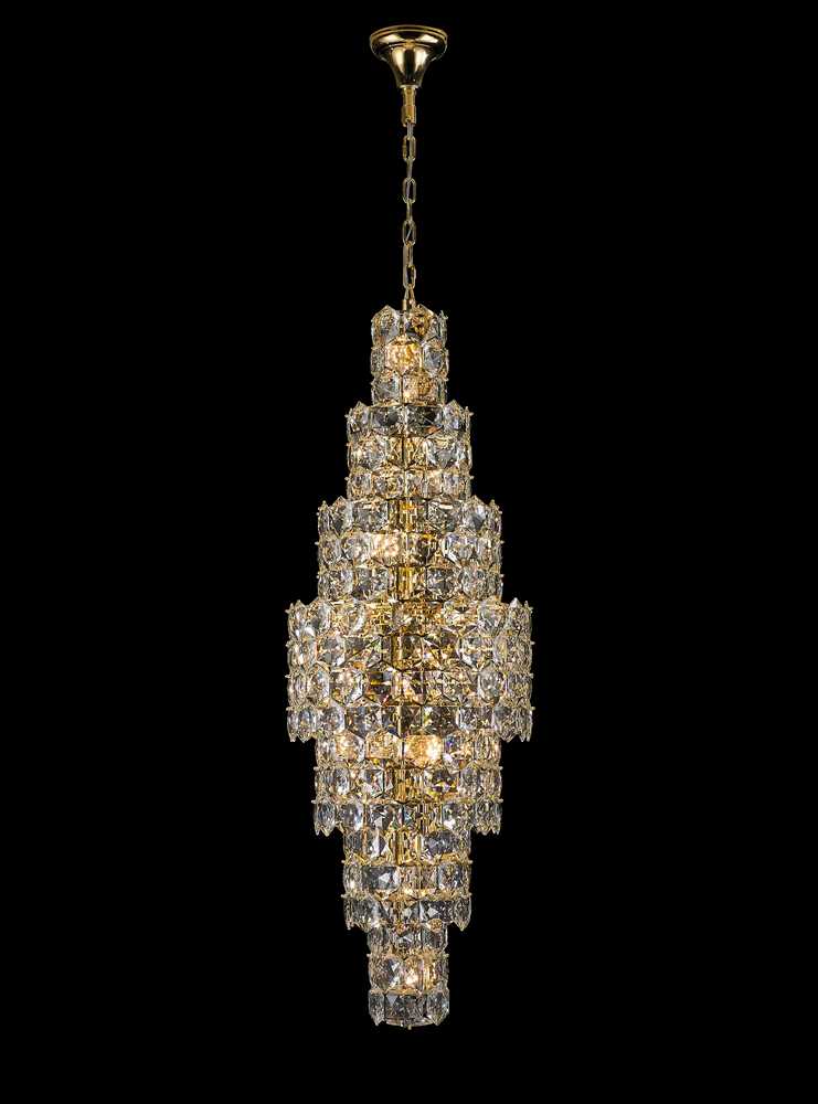 Glacier Chandelier 28-Light in Gold 7869GD by StarFire Crystal
