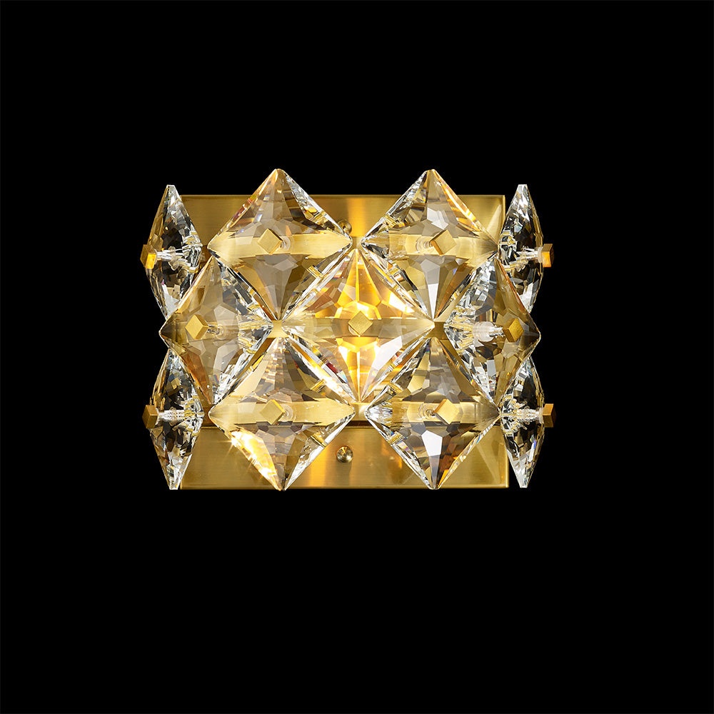 The Crown Wall sconce 2-Light in Antique Brass 7902WSAB by StarFire Crystal