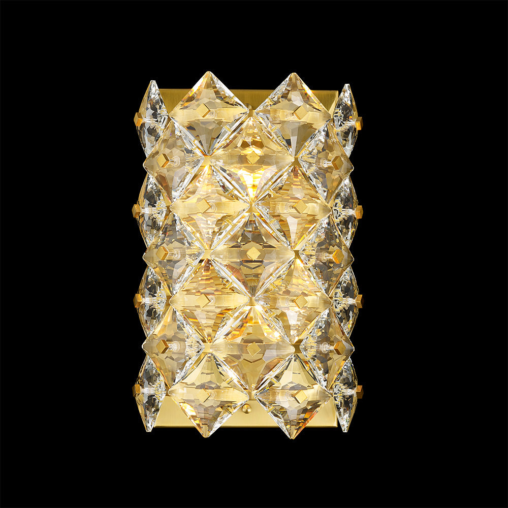 The Crown Wall sconce 4-Light in Antique Brass 7904WSAB by StarFire Crystal