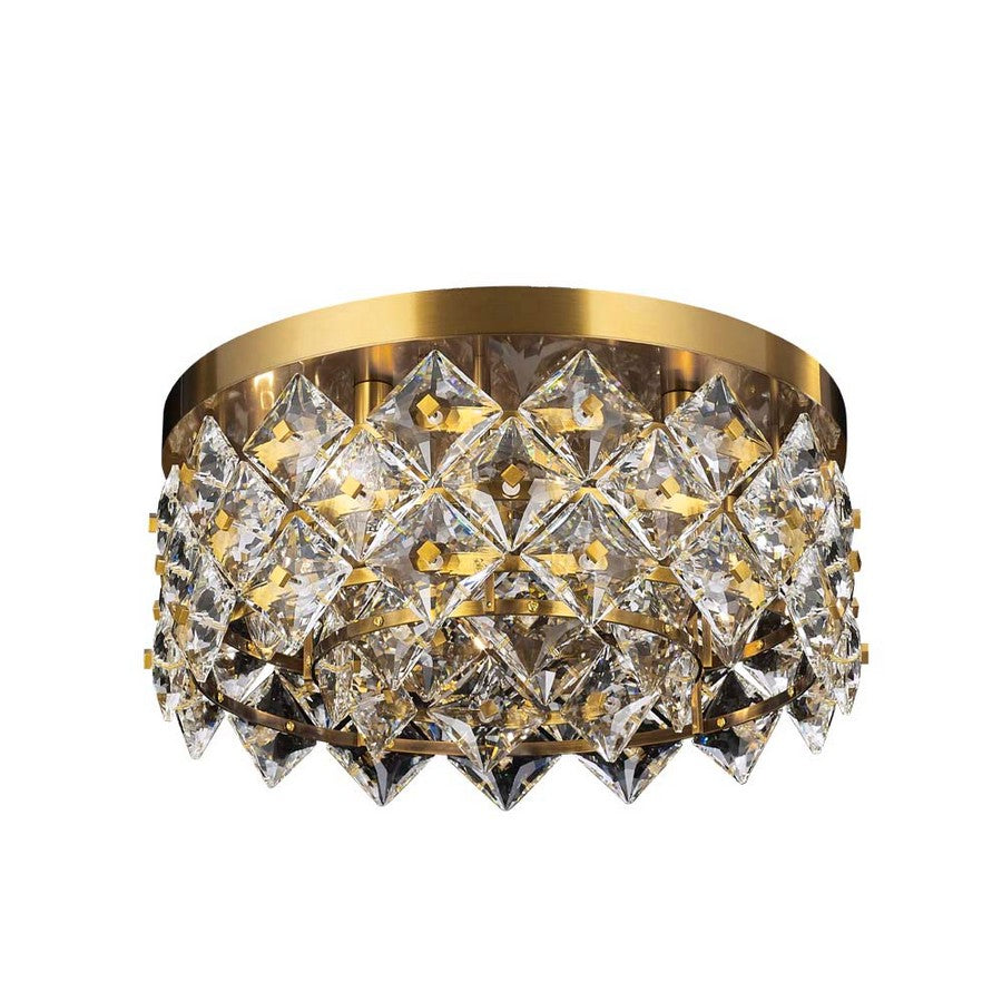 The Crown Flushmount 5-Light in Antique Brass 7918AB by StarFire Crystal