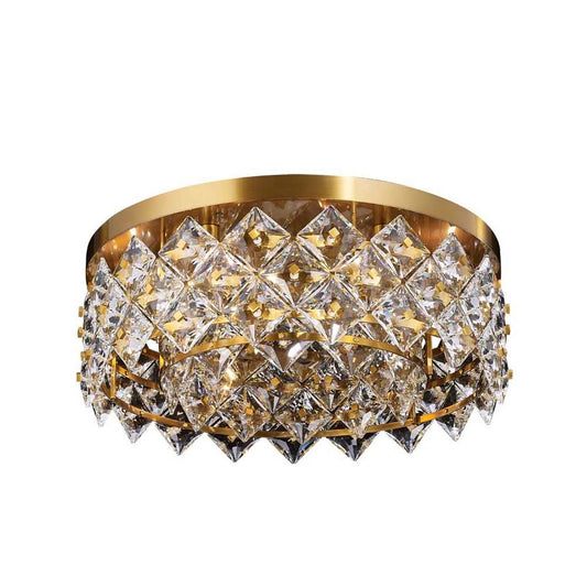 The Crown Flushmount 6-Light in Antique Brass 7922AB by StarFire Crystal