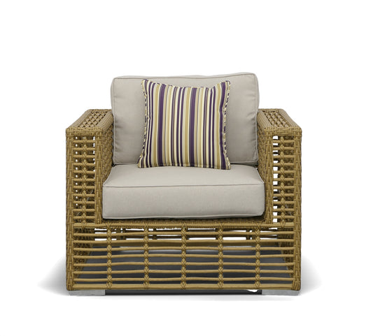 Renava Ko Tao Outdoor Beige and Wicker Lounge Chair