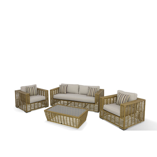 Renava Ko Tao Outdoor Beige and Wicker Sofa