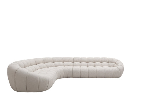 Divani Casa Yolonda Modern Beige Curved Sectional Sofa