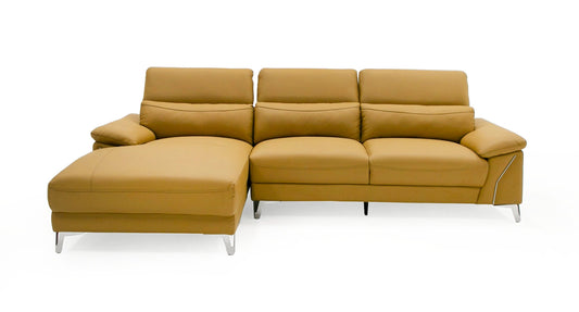 Divani Casa Sura Modern Camel Leather Left Facing Sectional Sofa