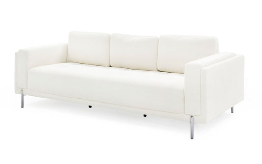 Divani Casa Schmidt Modern Off White Fabric Sofa