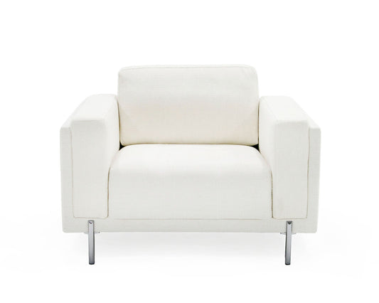 Divani Casa Schmidt Modern Off White Fabric Chair