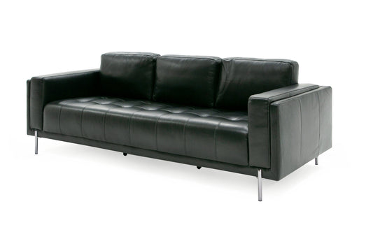 Divani Casa Schmidt Modern Black Leather Sofa