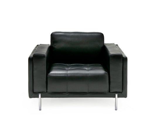 Divani Casa Schmidt Modern Black Leather Chair