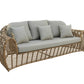 Renava Sandra Outdoor Beige and Wicker Sofa Set With End Table