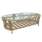 Renava Sandra Outdoor Beige and Wicker Sofa Set With End Table