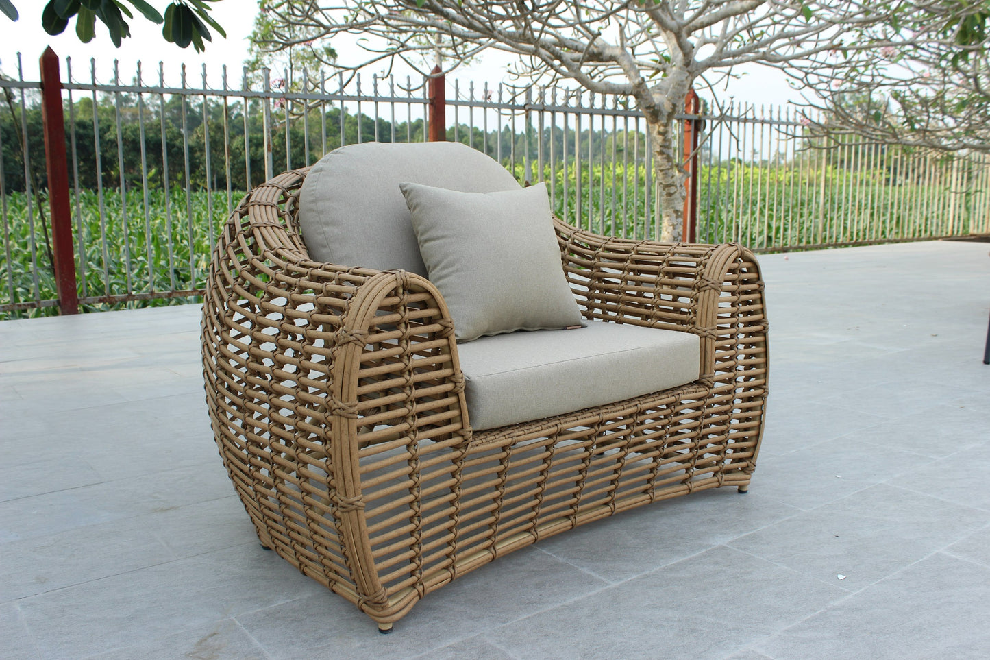 Renava Sandra Outdoor Beige and Wicker Sofa Set