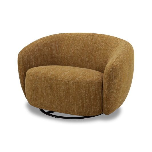 Divani Casa Norris Modern Mustard Fabric Swivel Accent Chair