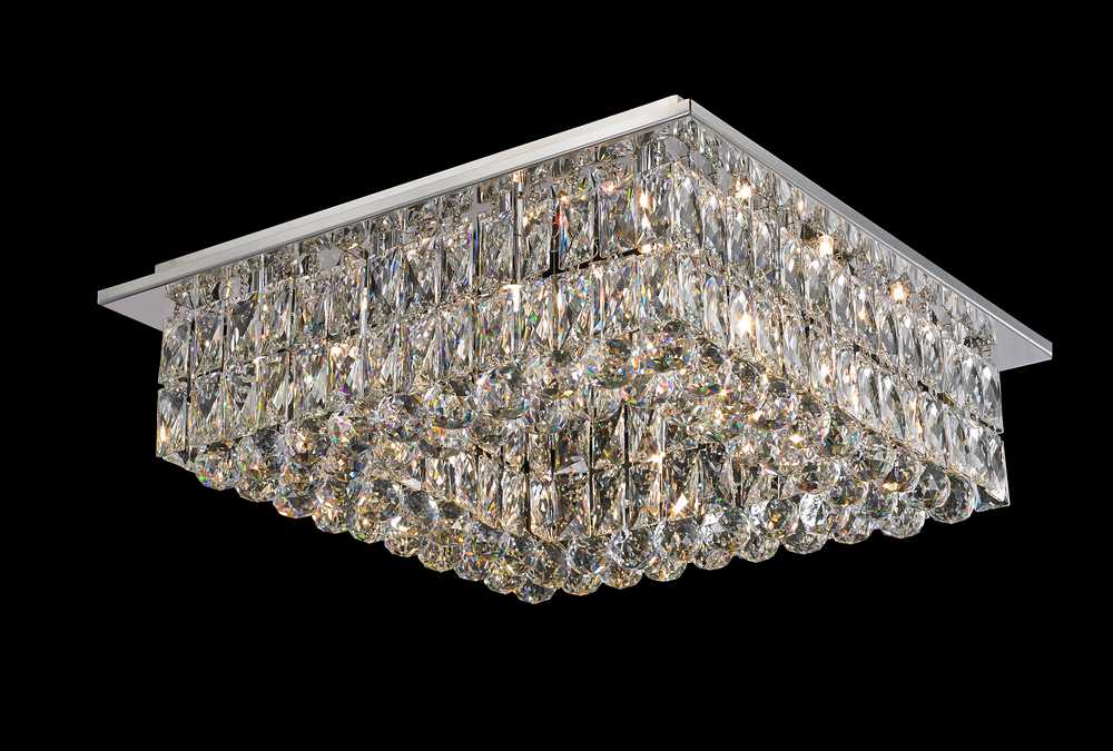 Avant-Garde Flushmount 12-Light in Chrome 8122CH by StarFire Crystal
