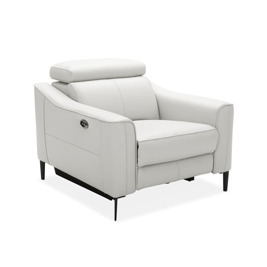 Divani Casa Eden Modern White Leather Recliner Chair