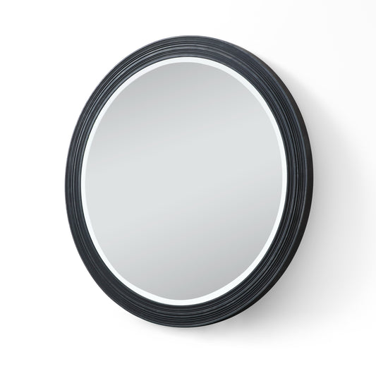 Lamod Cirque Modern Black Ash Round Mirror