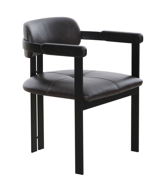 Modrst Aneta Modern Dark Brown Leather and Black Dining Chair