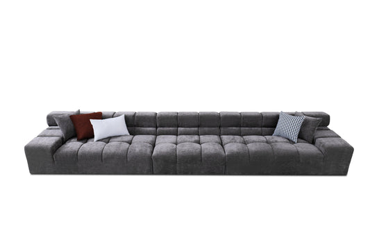 Divani Casa Rhonda Modern Grey Fabric 4-Seater Sofa