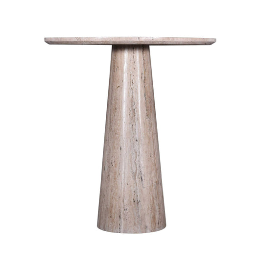 Modrest Velma Modern Travertine Marble Round Dinette Table