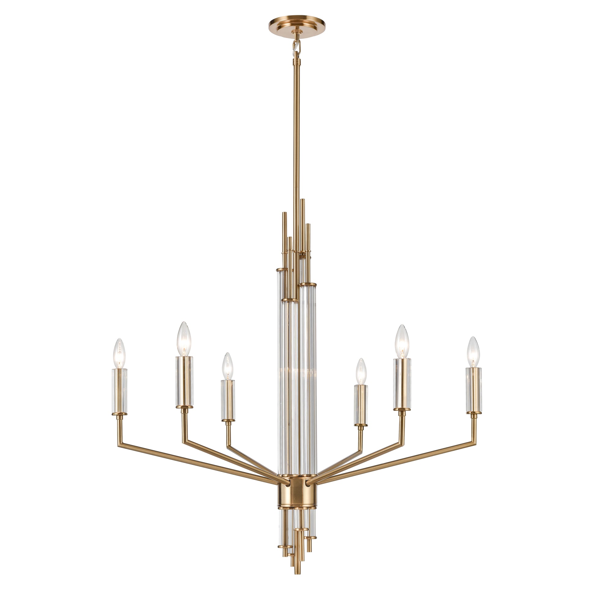 Serena 34" 6-Light Chandelier Satin Brass by Elk