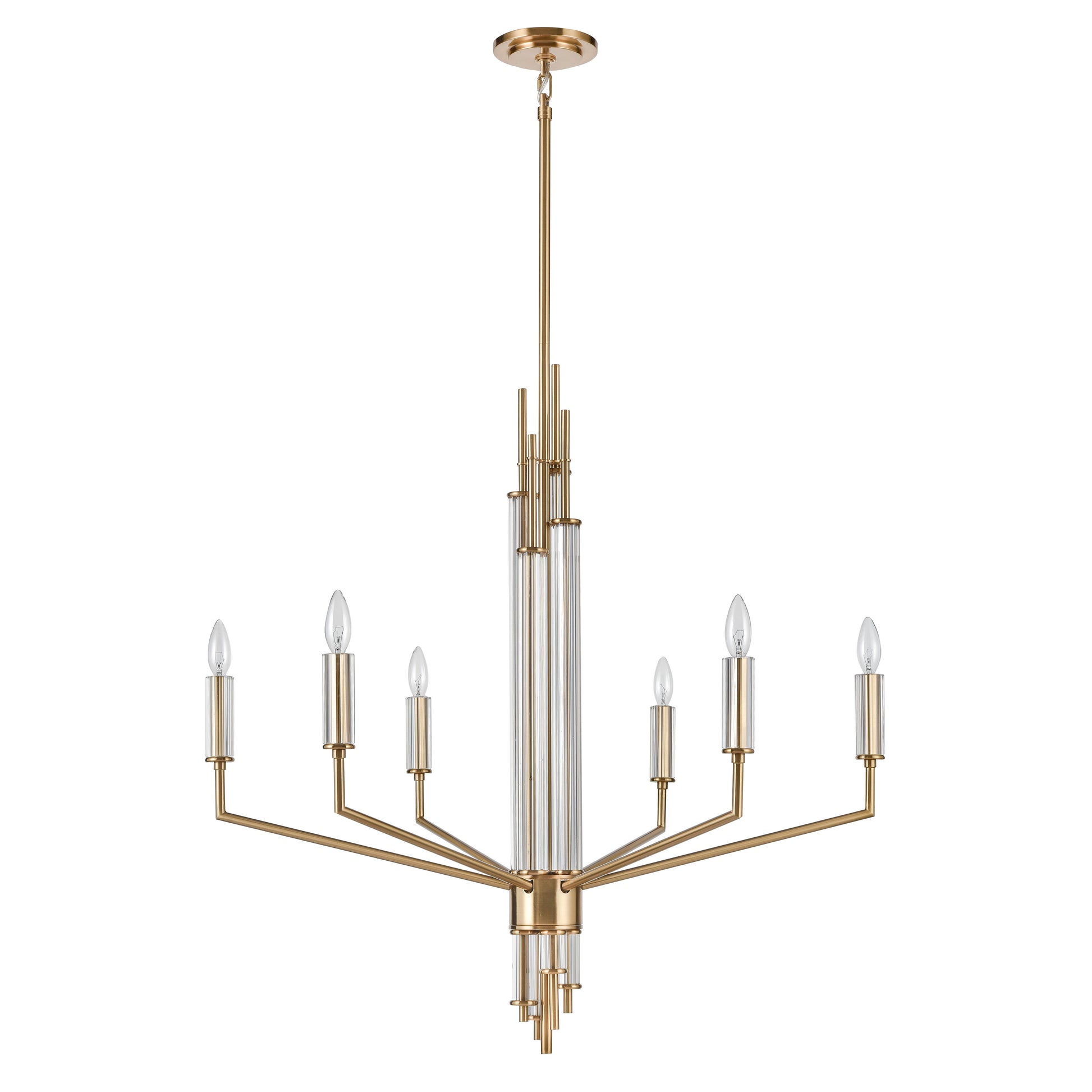 Serena 34" 6-Light Chandelier Satin Brass by Elk