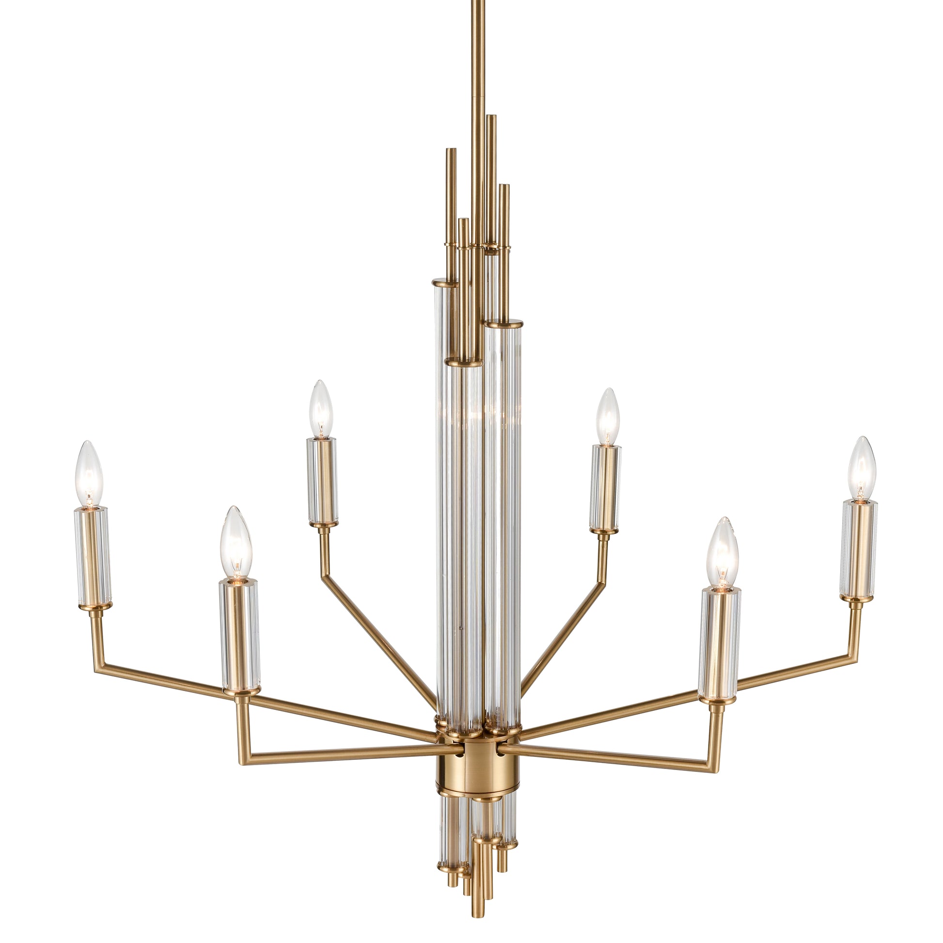 Serena 34" 6-Light Chandelier Satin Brass by Elk