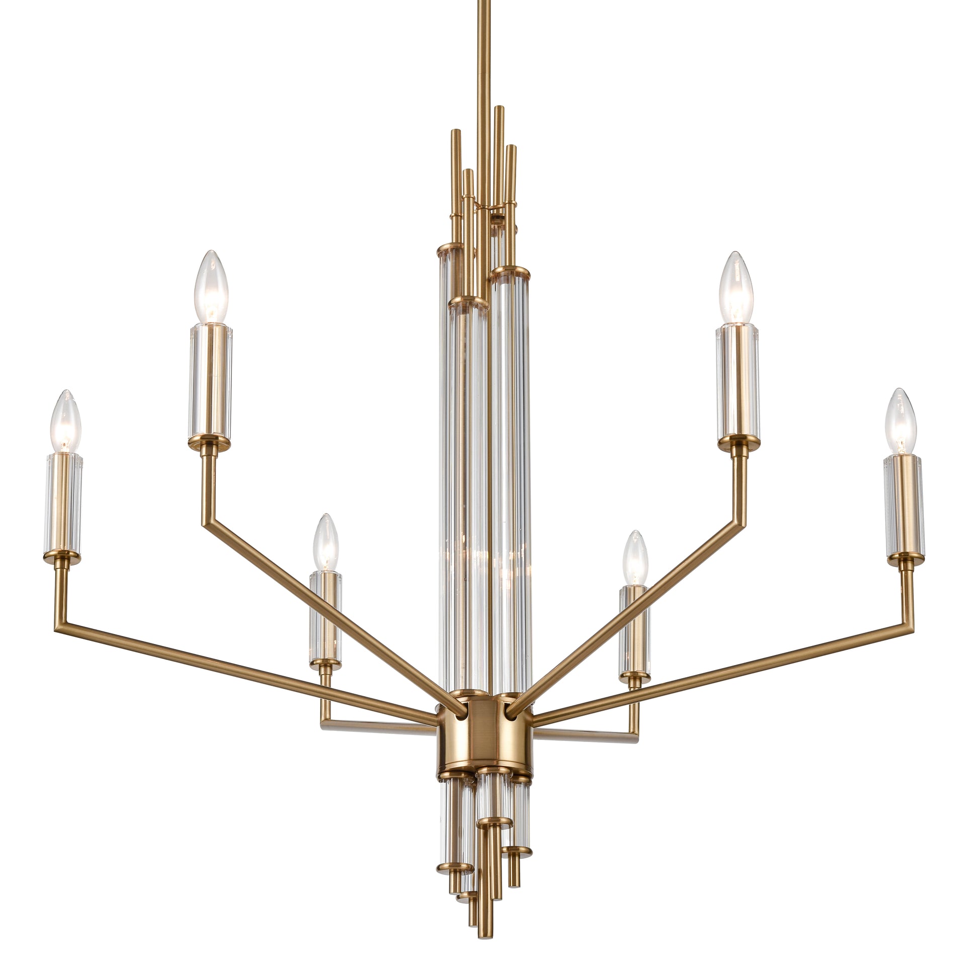 Serena 34" 6-Light Chandelier Satin Brass by Elk