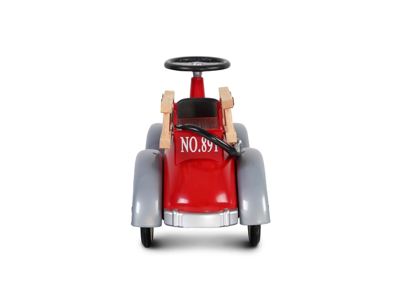Baghera Speedster fire engine metal ride-on in red with ladders and hose – view 3