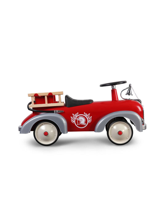 Baghera Speedster fire engine metal ride-on in red with ladders and hose