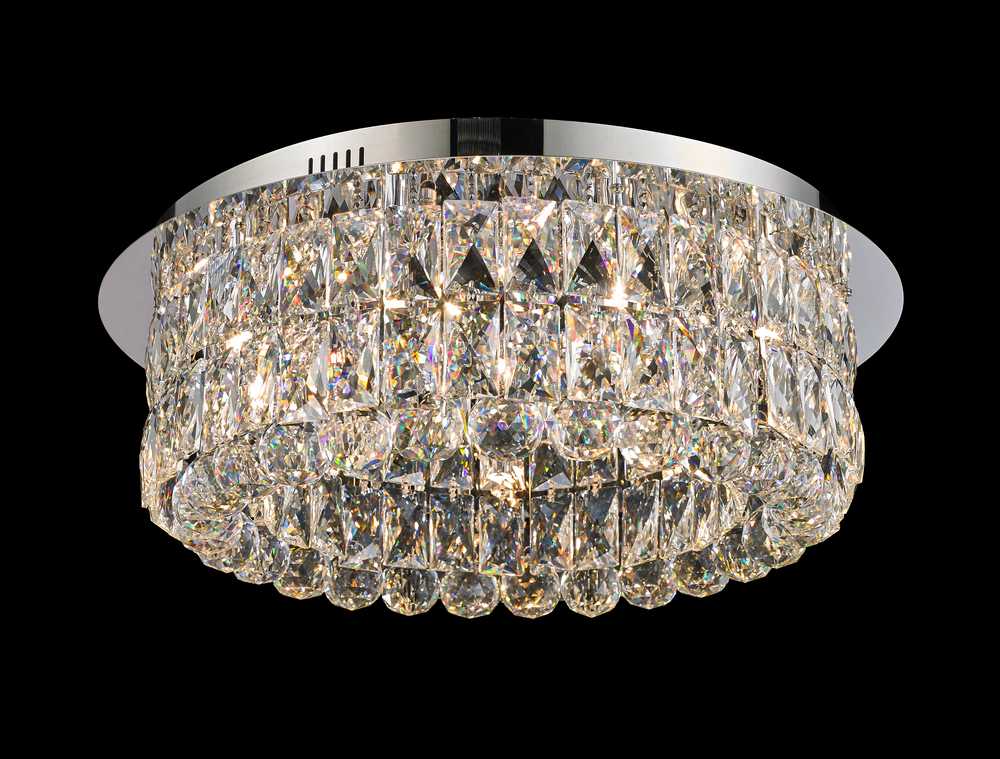 Avant-Garde Flushmount 9-Light in Chrome 8420CH by StarFire Crystal