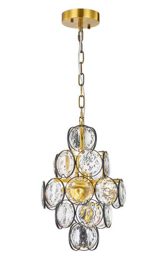 Ella Chandelier 6-Light in Antique Brass & Black 8511BB by StarFire Crystal