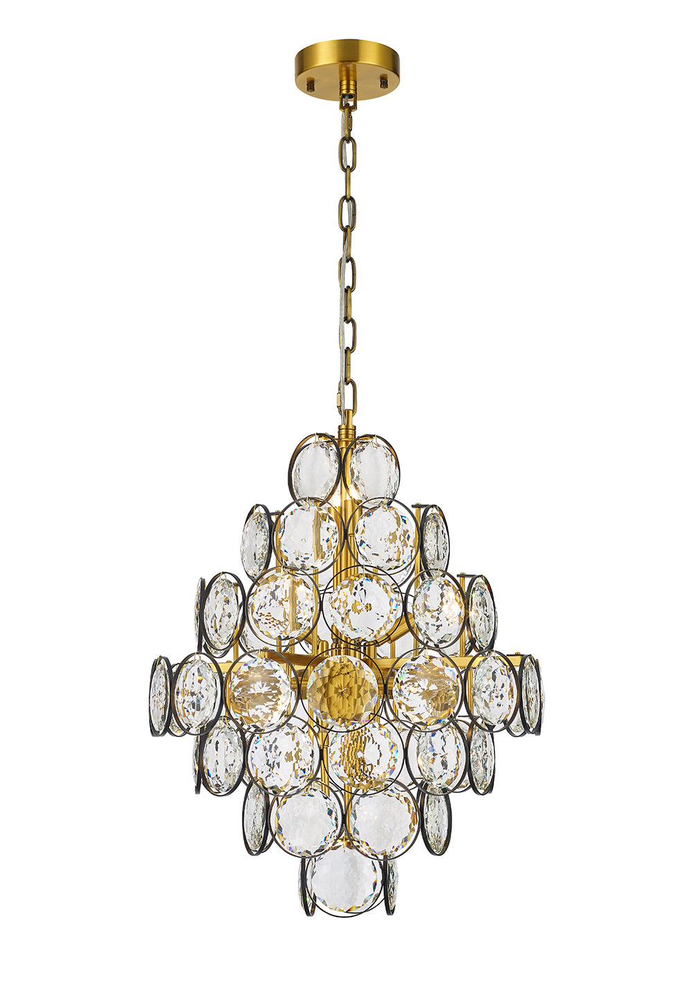 Ella Chandelier 12-Light in Antique Brass & Black 8521BB by StarFire Crystal