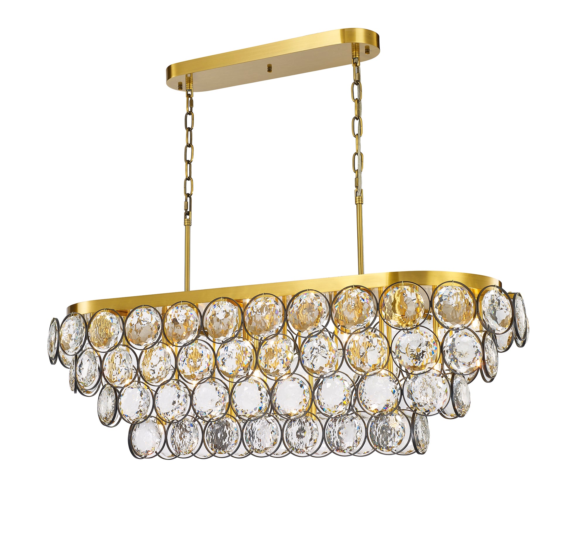 Ella Chandelier 22-Light in Antique Brass & Black 8541BB by StarFire Crystal