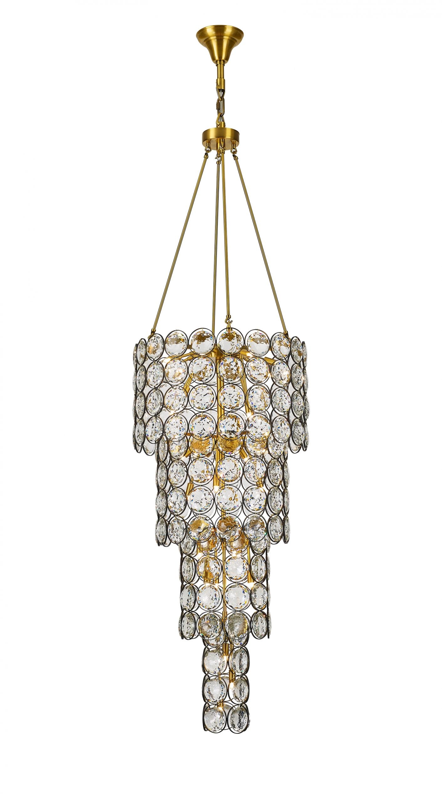Ella Chandelier 30-Light in Antique Brass & Black 8578BB by StarFire Crystal