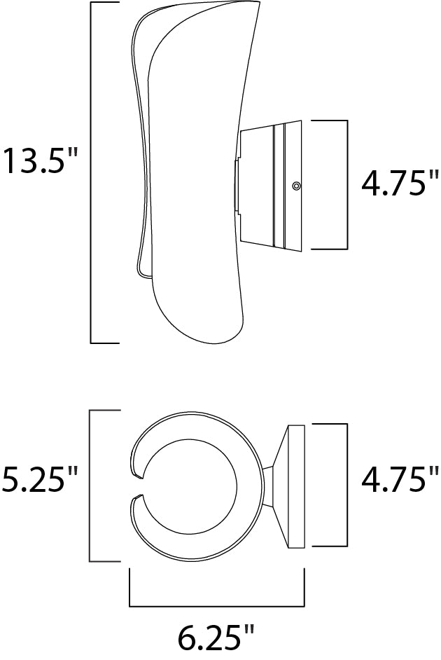 Scroll 13.5 LED Outdoor Wall Sconce Architectural Bronze by Maxim Lighting