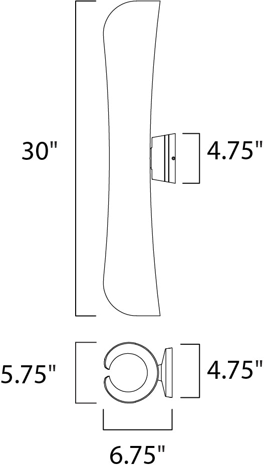 Scroll 30 LED Outdoor Wall Sconce Architectural Bronze by Maxim Lighting