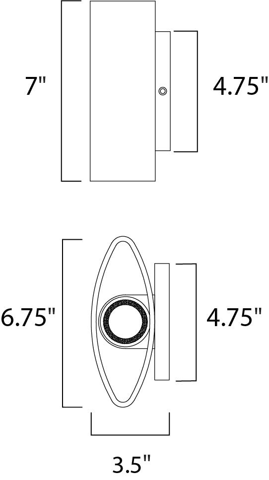 Lightray LED Outdoor Wall Sconce Brushed Aluminum by Maxim Lighting