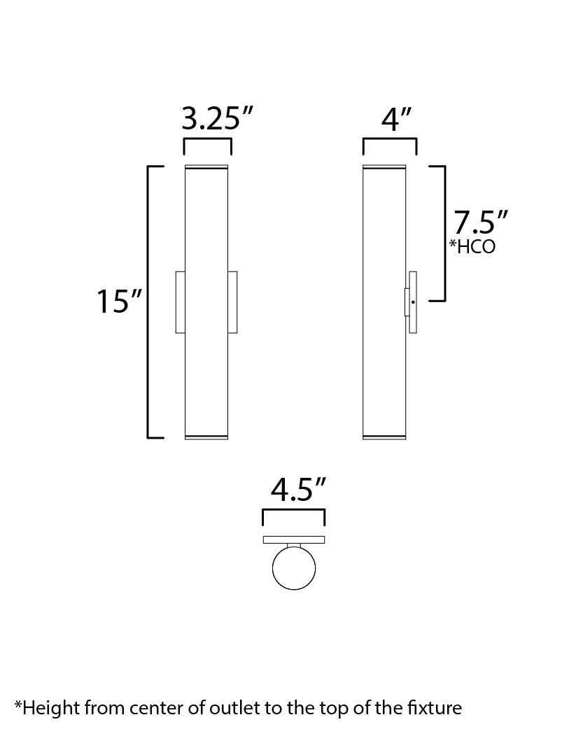 Caldera 15" Outdoor Wall Sconce Black by Maxim Lighting