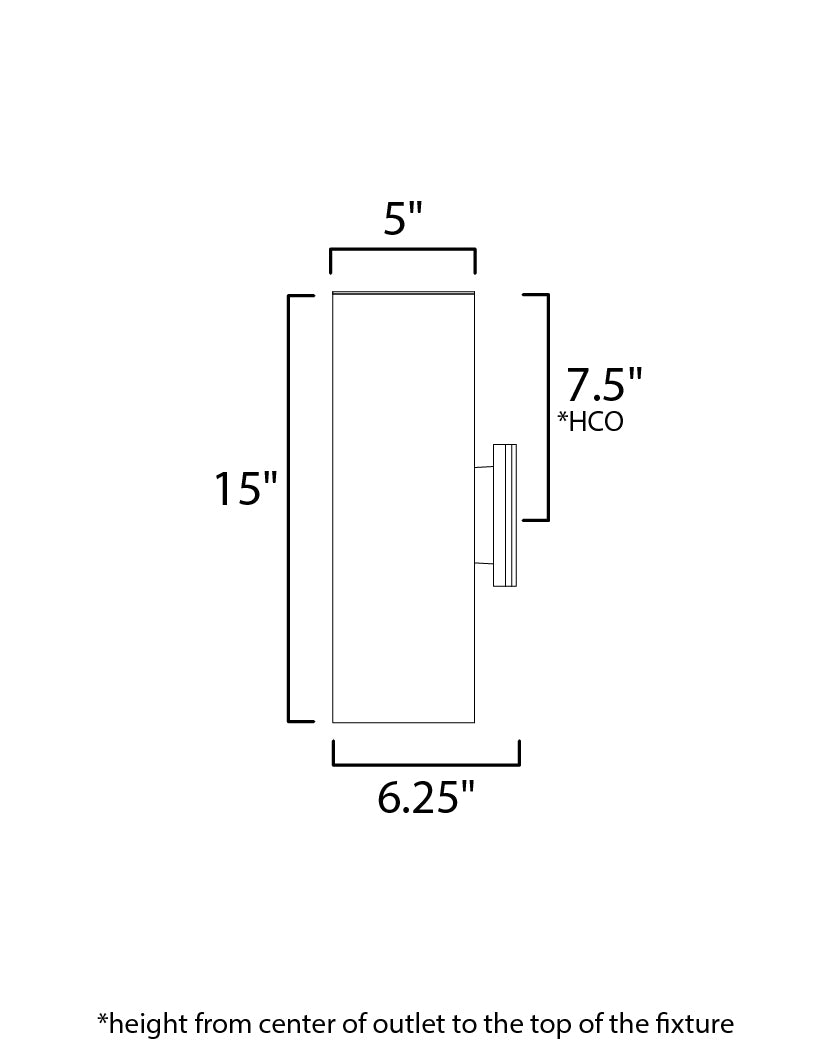 Outpost 2-Light 15"H LED Outdoor Wall Sconce Black by Maxim Lighting