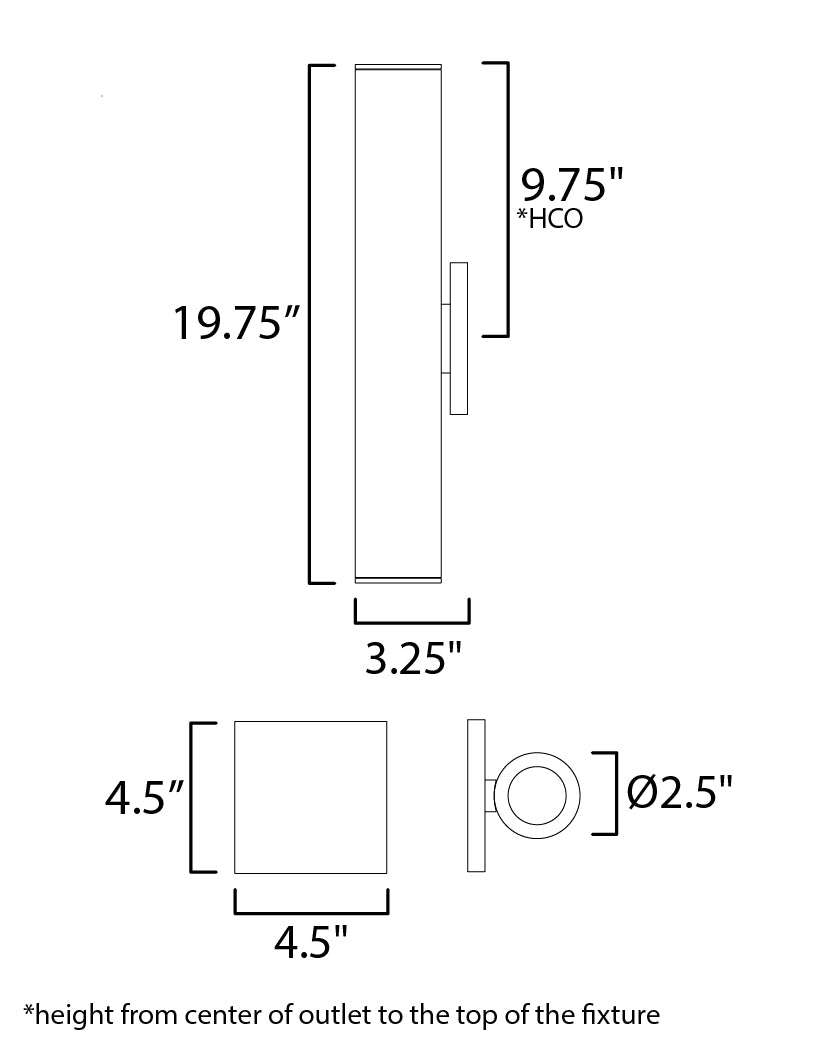 Calibro 20" Outdoor Wall Sconce Black by Maxim Lighting