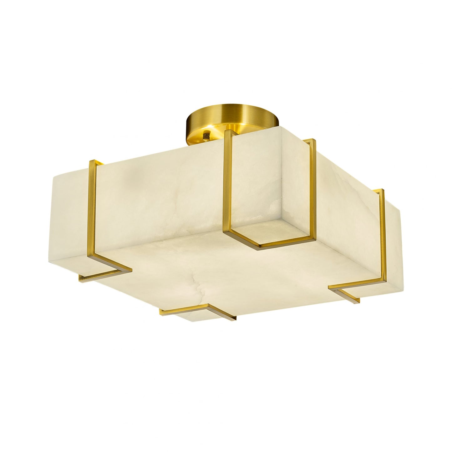 Madrid Flushmount 4-Light in Antique Brass
and Alabaster 8814AB by StarFire Crystal