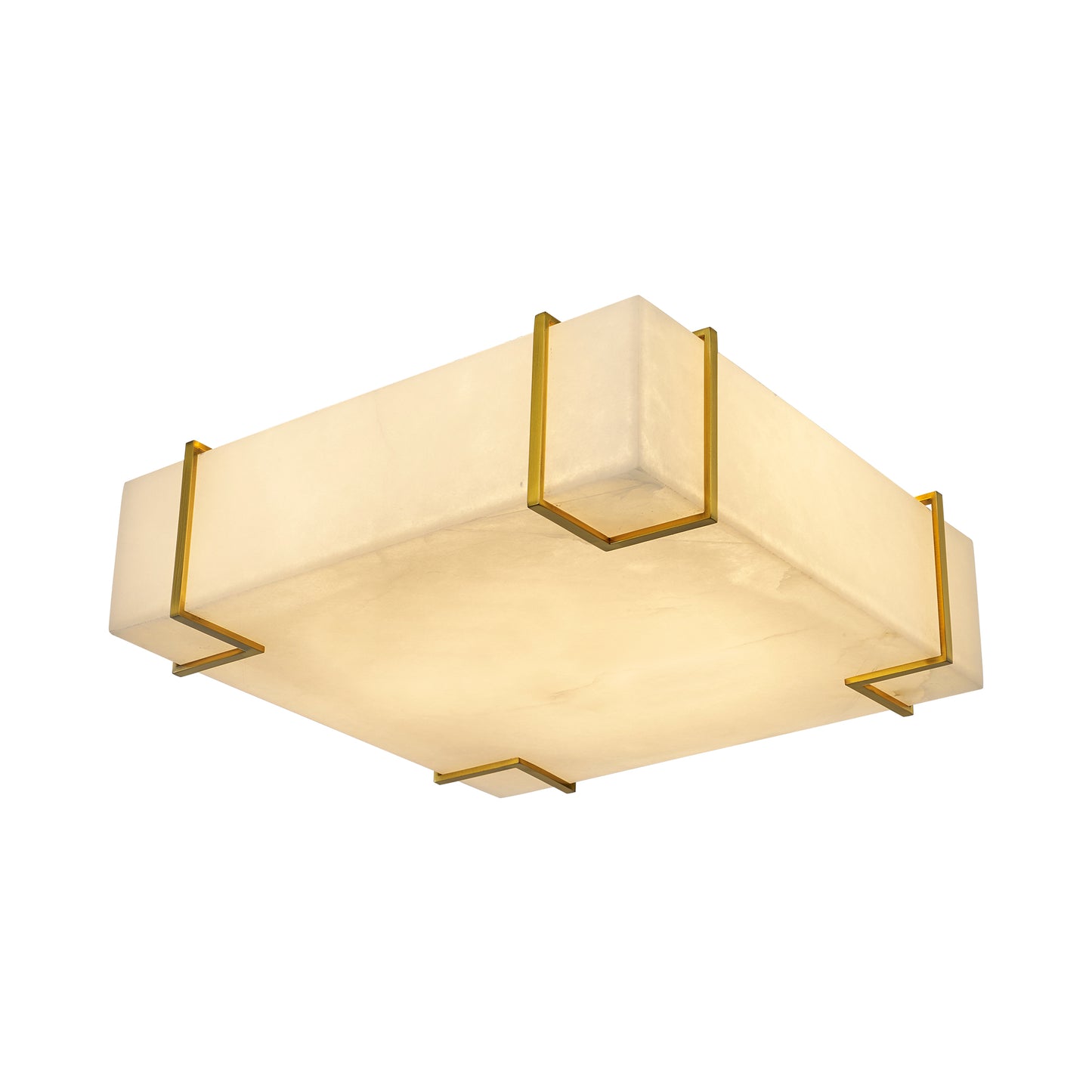 Madrid Flushmount 8-Light in Antique Brass
and Alabaster 8818AB by StarFire Crystal