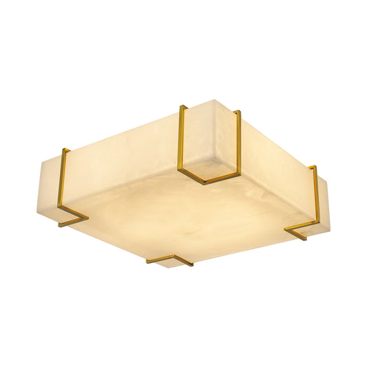 Madrid Flushmount 8-Light in Antique Brass
and Alabaster 8818AB by StarFire Crystal