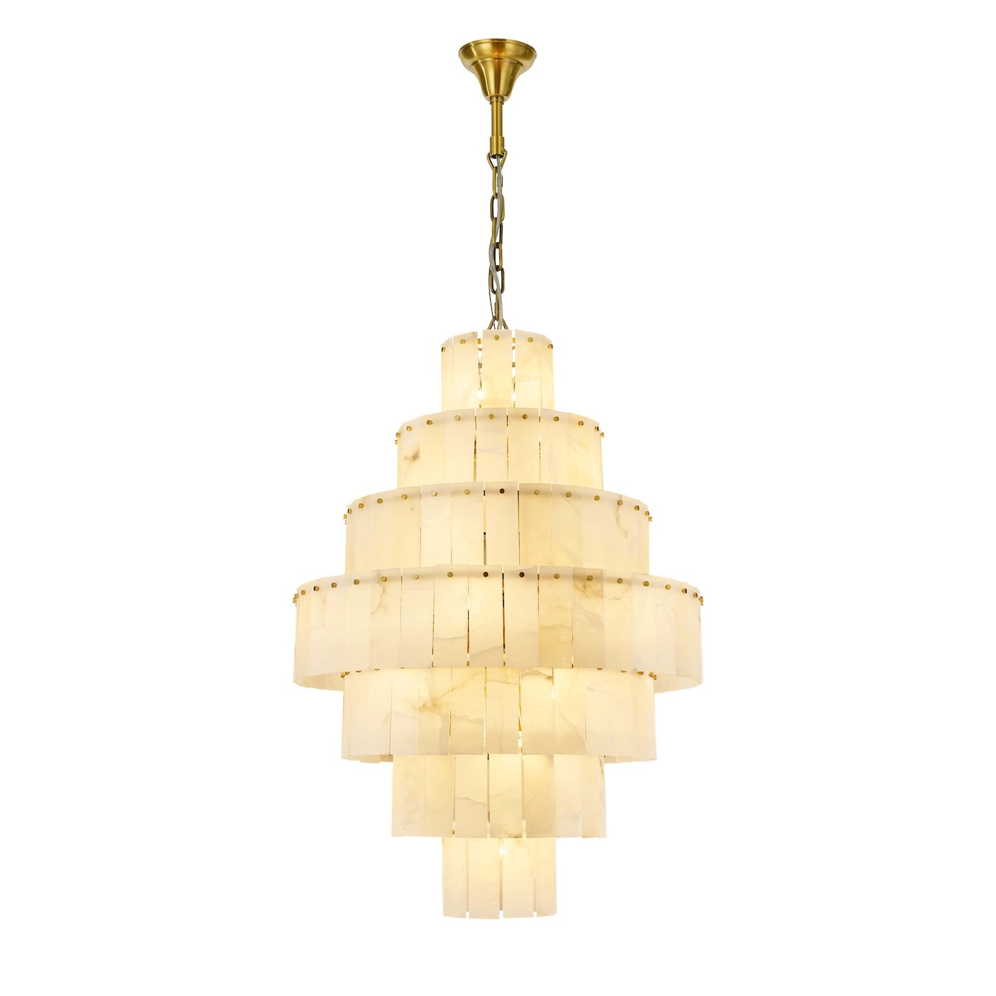 Madrid Chandelier 26-Light in Antique Brass
and Alabaster 8832AB by StarFire Crystal