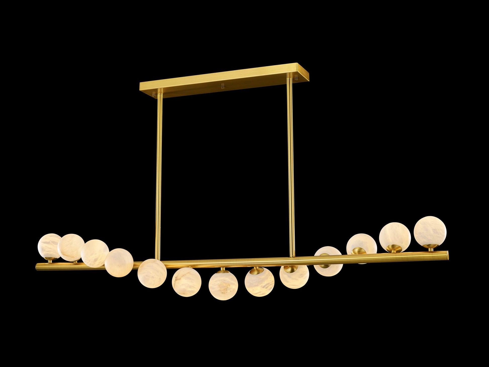 Madrid Pendant 13-Light in Antique Brass
and Alabaster 8849AB by StarFire Crystal